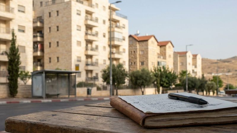 Notebook with a checklist and a pen on a cafe table on a Ramat Beit Shemesh street (illustration)